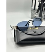 Celine Gümüş - Mavi Cam Metal Kasa Unisex Güneş Gözlüğü  G1986-VLL