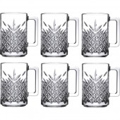 6'lı Kulplu Kristal Meşrubat Bardağı 